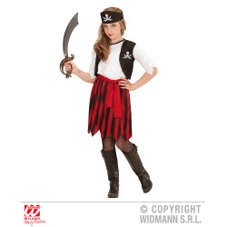 Piraten Girl (Kleid m.Weste,Gürtel,Stirnband)